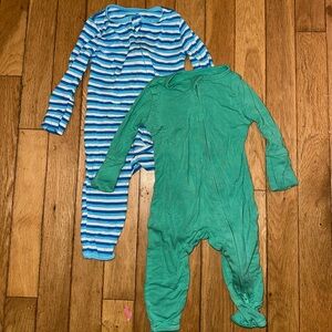 Baby Unisex Free Birdees long sleeve zip pajama set bundle long sleeve striped